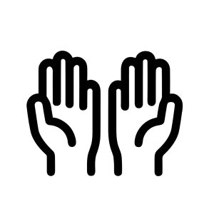Simple Line Open Hand Praying Gesture Religious Belief Sign Icon