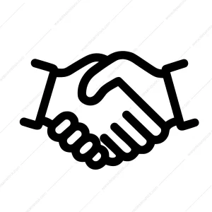 Simple Outline Two Hands Shaking Agreement Line Art Icon
