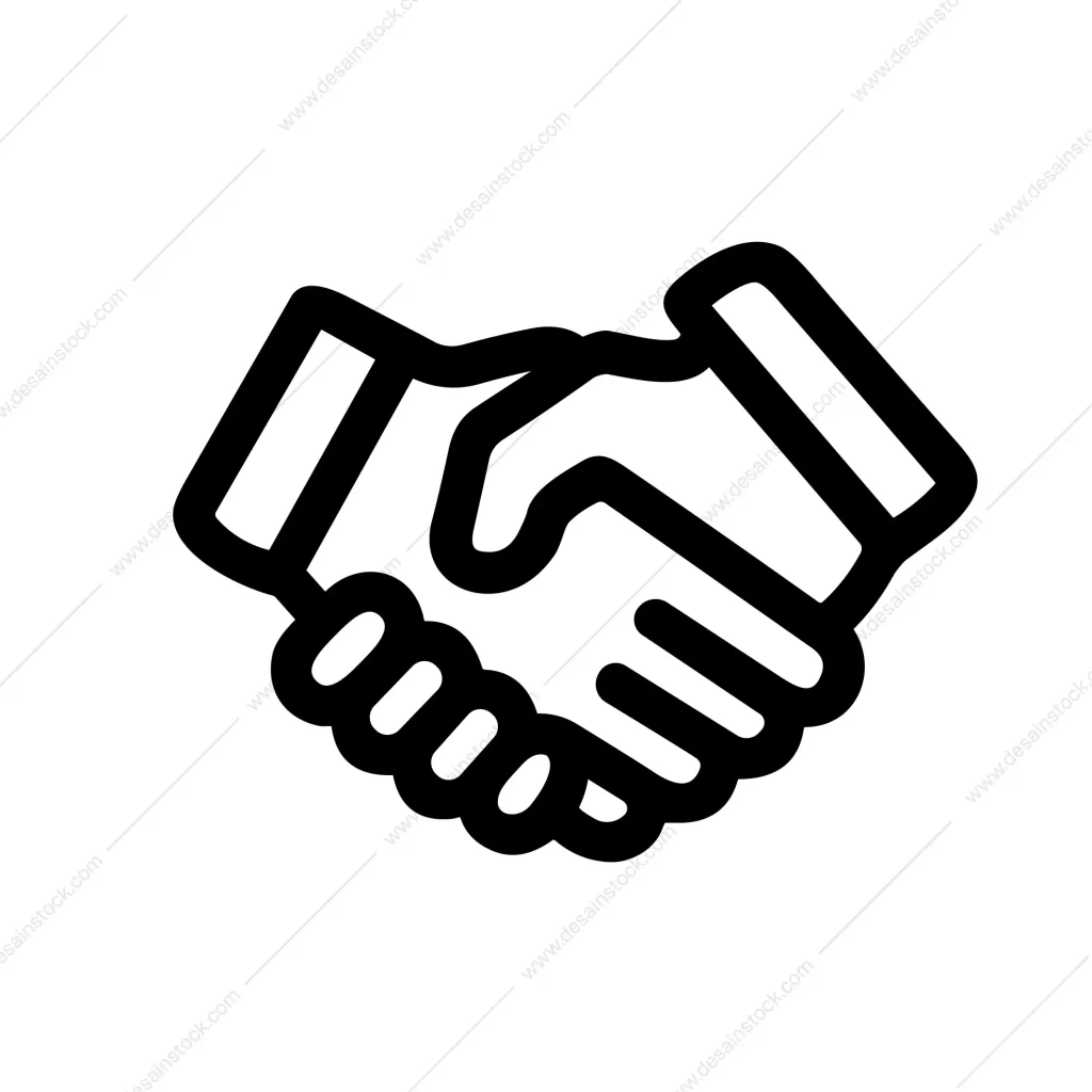 Outline Simple Handdrawn Handshake Deal Agreement Gesture Partnership Icon