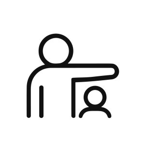 Minimalist Outline Helping Hand Guidance Leadership Abstract Icon Illustration
