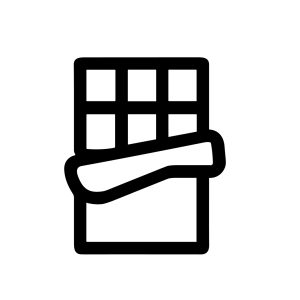 Simple Outline Dark Chocolate Bar Dessert Food Sweet Snack Icon