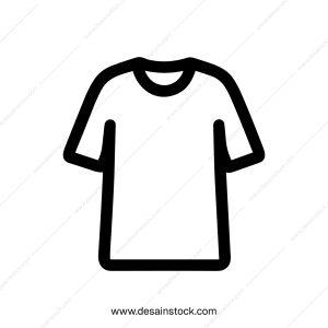 Minimalist Outline Style Tshirt Garment Item Black and White Icon