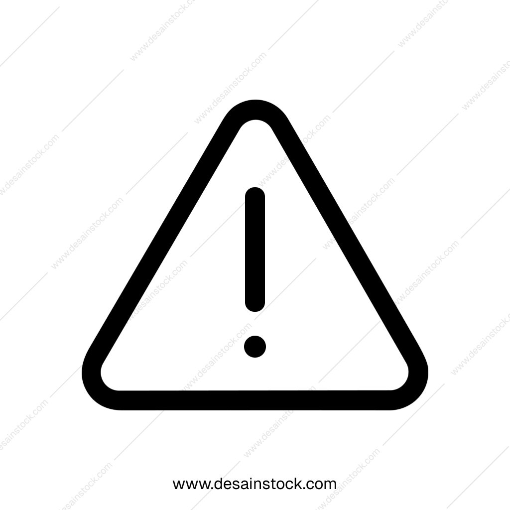 Minimalist Outline Triangle Exclamation Mark Alert Notification Warning Attention Sign Icon