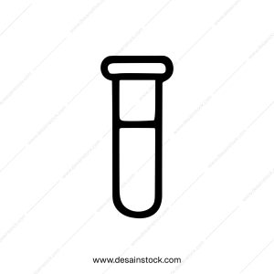 Simple Outline Test Tube Medical Analysis Minimalist Science Icon