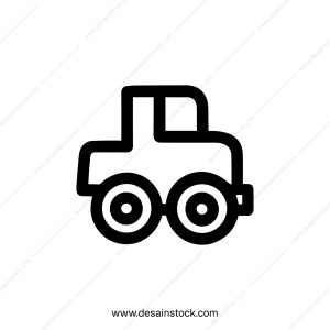 Outline Simple Tractor Farming Vehicle Minimalist Agriculture Icon