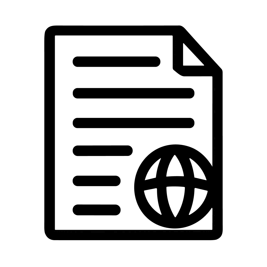 Simple Line Global Document Paper Sheet File Outline Icon