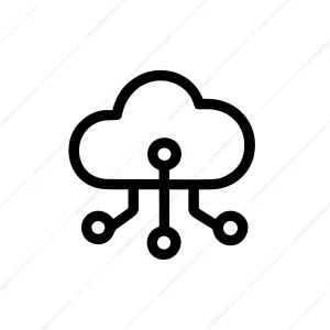 Simple Line Cloud Computing Network Connection System Icon Symbol