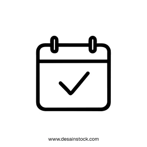 Simple Outline Calendar Checkmark Symbol Appointment Schedule Date Reminder Icon