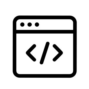 Simple Outline Coding Window Icon Illustration for Website Development