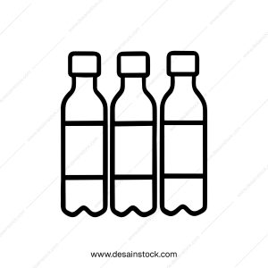 Simple Outline Three Water Bottles Drink Container Plastic Icon