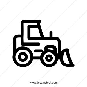 Outline Simple Tractor Construction Equipment Icon Shape Element