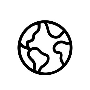 Outline Handdrawn Planet Earth Global Sphere Contour Map Icon Element