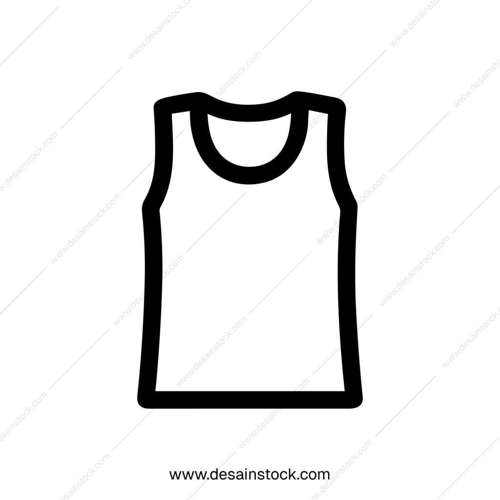 Simple Outline Sport Tank Top Clothing Minimalist Line Art Icon