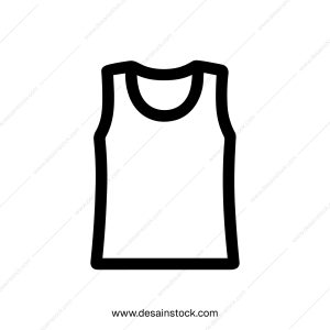 Simple Outline Sport Tank Top Clothing Minimalist Line Art Icon