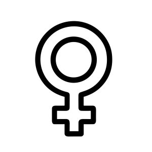 Simple Line Female Symbol Sign Icon Graphic Illustration