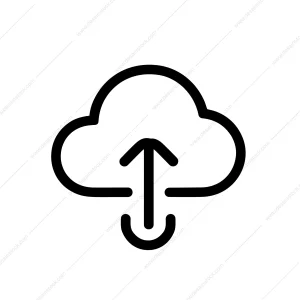 Simple Outline Cloud Upload Arrow Interface Shape Icon Graphic Element