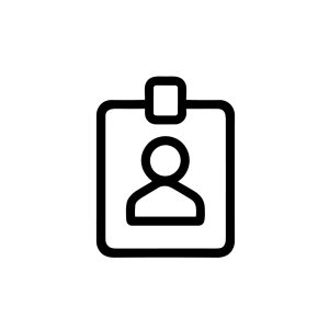Simple Outline Identity Card With User Portrait Information Icon