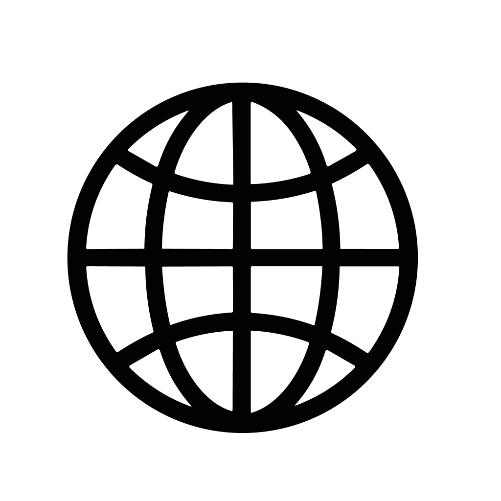 Simple Line Style World Globe Grid Network Connection Icon Shape