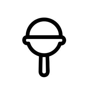 Simple Black and White Outline Lollipop Sweet Treat Candy Icon
