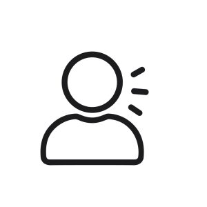 Simple Outline Person Speaking Voice Talking Communication Minimalist Line Icon