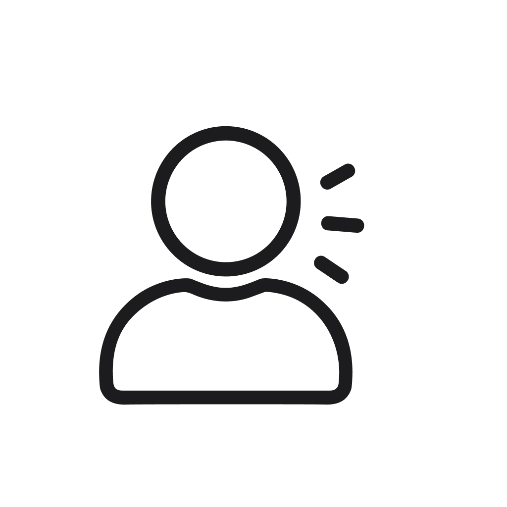 Simple Outline Person Speaking Voice Talking Communication Minimalist Line Icon