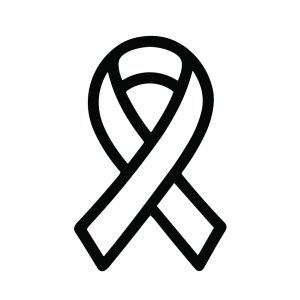 Simple Outline Black Ribbon Symbol of Support and Awareness Icon
