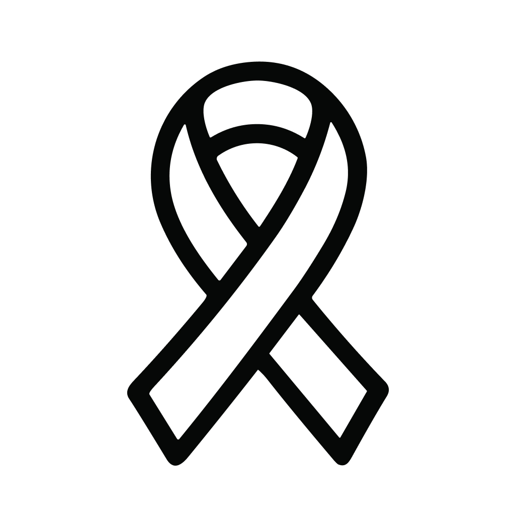 Simple Outline Black Ribbon Symbol of Support and Awareness Icon