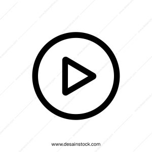 Simple Line Circle Play Button Media Control Interface Element