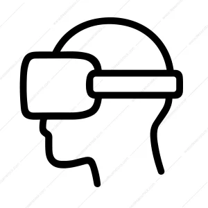 Outline Simple Head Wearing Virtual Reality Headset Futuristic Technology Icon