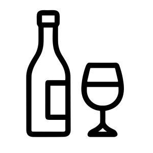 Minimalist Outline Bottle and Glass Drink Line Icon Design Element