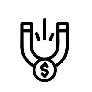 Simple Line Magnet Attracting Dollar Sign Business Icon Design Element