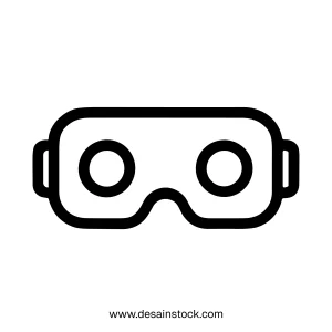 Simple Line Drawing Virtual Reality Headset Device Minimalist Icon
