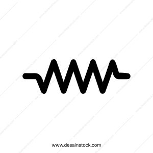 Simple Line Drawing Resistor Component Schematic Symbol Electronic Circuit Element