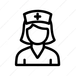 Simple Outline Professional Nurse Female Healthcare and Medical Occupation Icon