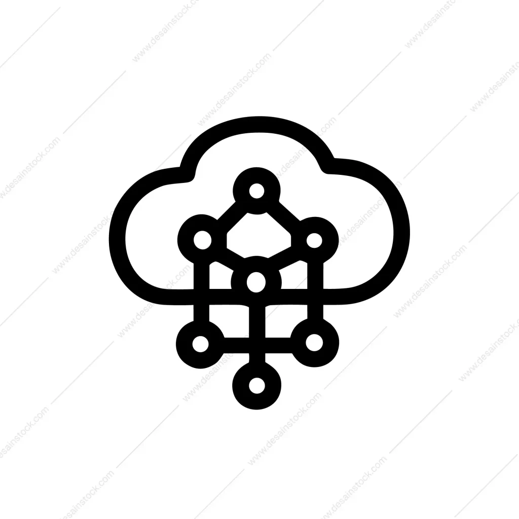 Outline Simple Cloud Network Connection Technology System Icon Graphic Element