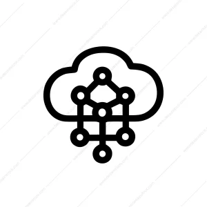 Outline Simple Cloud Network Connection Technology System Icon Graphic Element