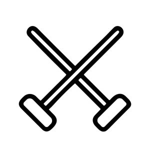 Simple Outline Crossed Lacrosse Stick Sport Equipment Icon
