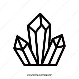 Simple Outline Mineral Stone Crystal Gem Outline Graphic Icon