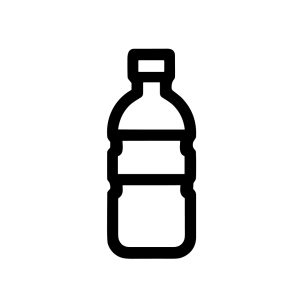 Simple Outline Line Art Plastic Water Bottle Container Icon Symbol