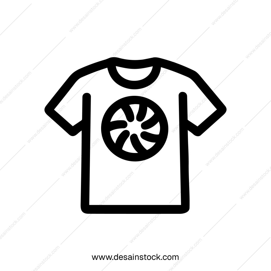Minimalist Outline T-Shirt with Floral Circle Design Fashion Item
