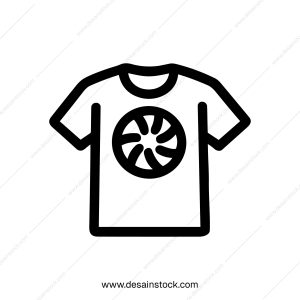 Minimalist Outline T-Shirt with Floral Circle Design Fashion Item
