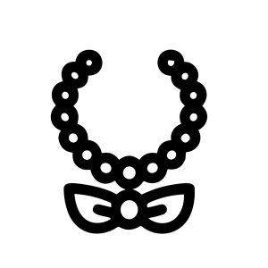 Elegant Outline Necklace with Bow Pendant Fashion Jewelry Illustration