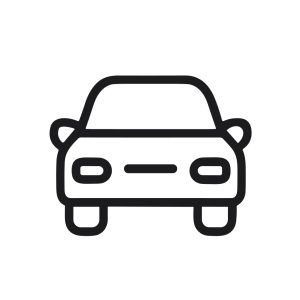 Simple Outline Automobile Vehicle Front View Transport Machine Icon