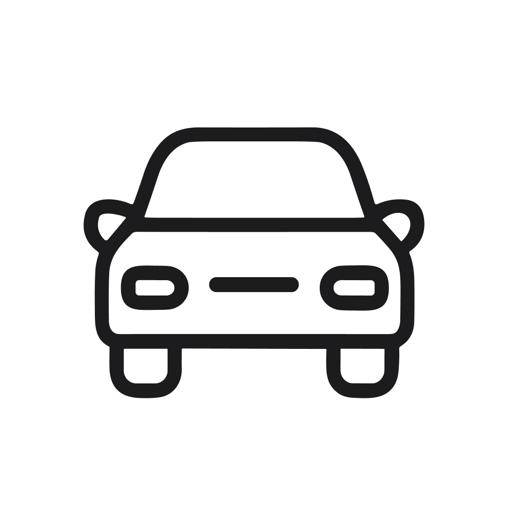 Simple Outline Automobile Vehicle Front View Transport Machine Icon