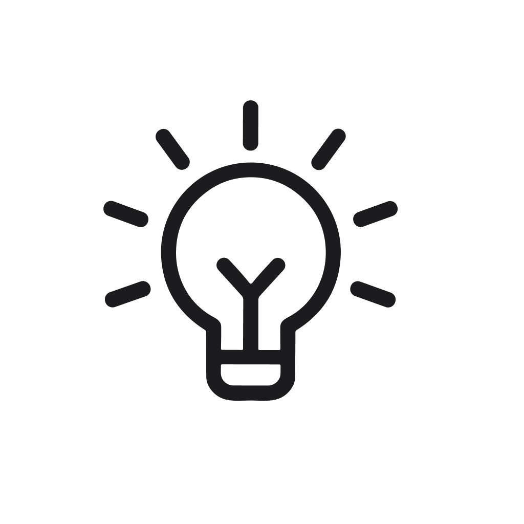 Simple Outline Lightbulb Idea Sign Inspiration Symbol Icon Illustration