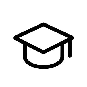 Minimalist Line Graduation Cap Academic Mortarboard Hat Education Icon