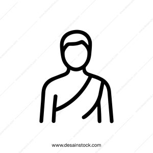 Simple Outline Style Roman Man Character Symbol Line Art Illustration