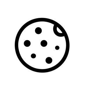 Minimalist Outline Delicious Cookie with Crumbs Food Line Art Icon