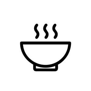 Minimalist Outline Hot Bowl of Soup Steaming Food Symbol Icon