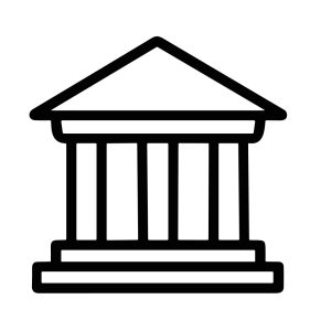 Minimalist Outline Antique Building Structure Architecture Icon Design Illustration